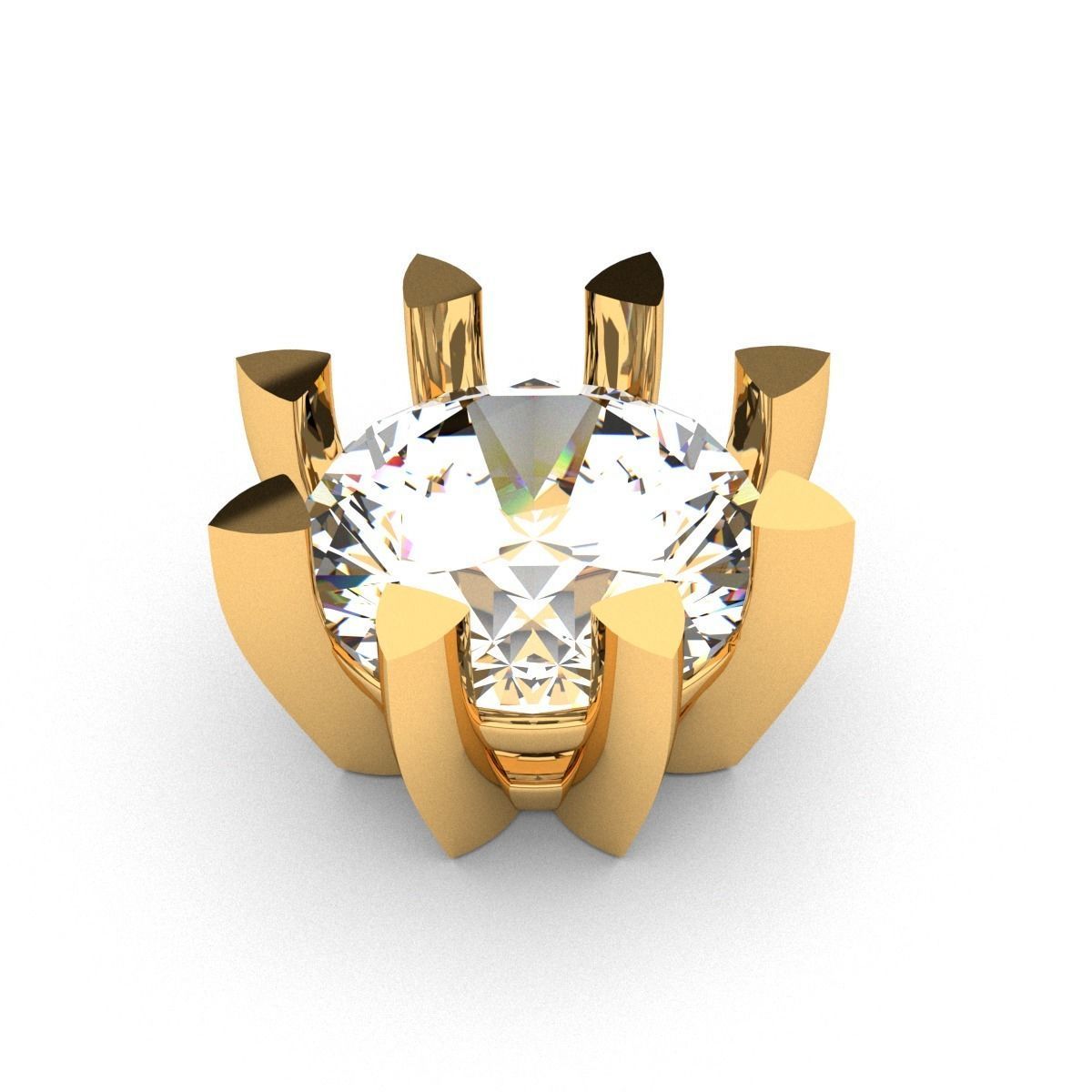 A package of solitaire ring heads engagement 8 prong printable 3D print model_4