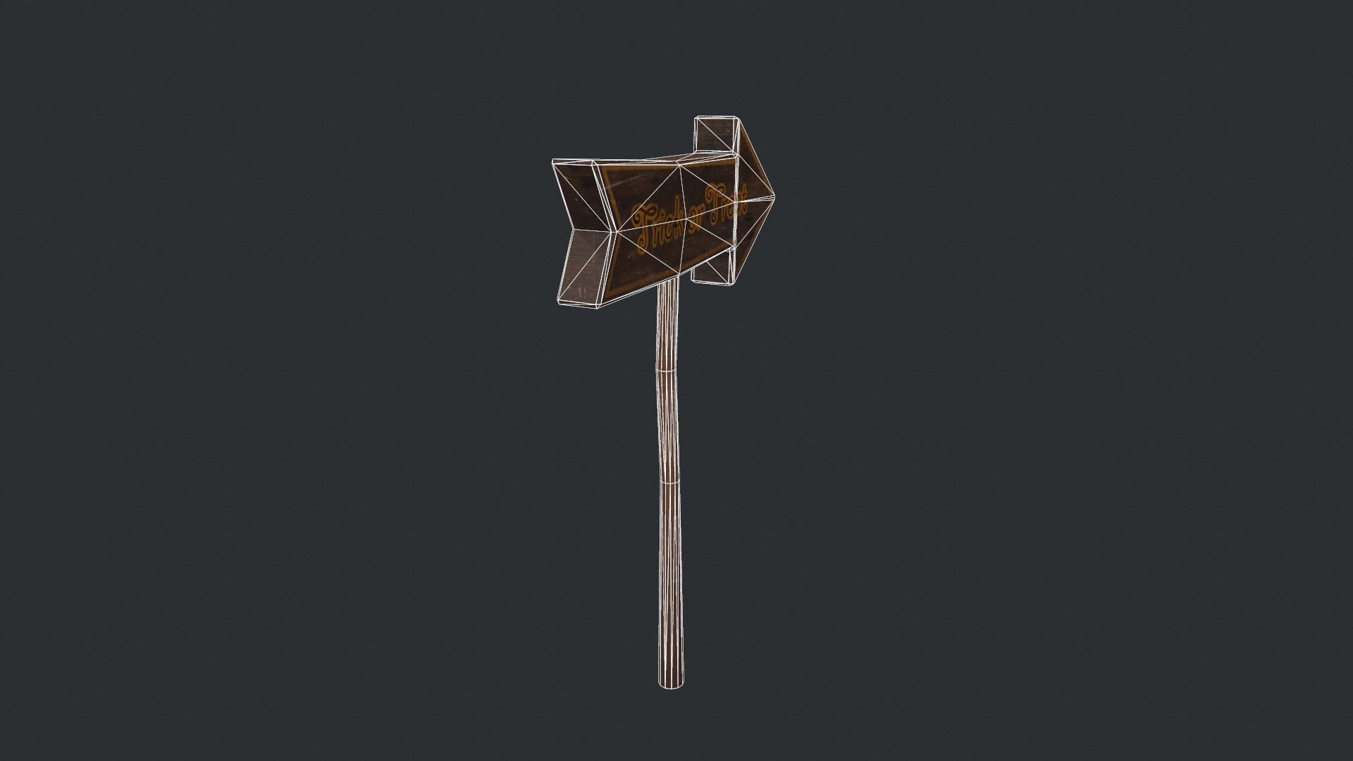 Trick or Treat Halloween Sign Low-poly 3D model_12