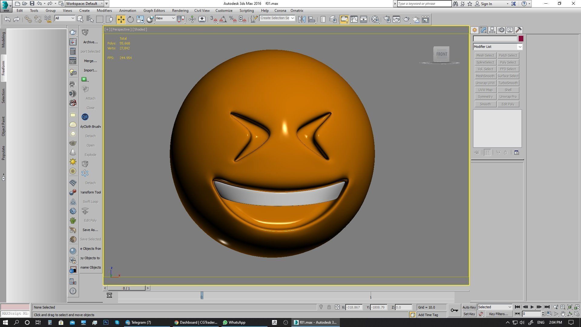 Emoji Grinning Squinting Face 3D model_2