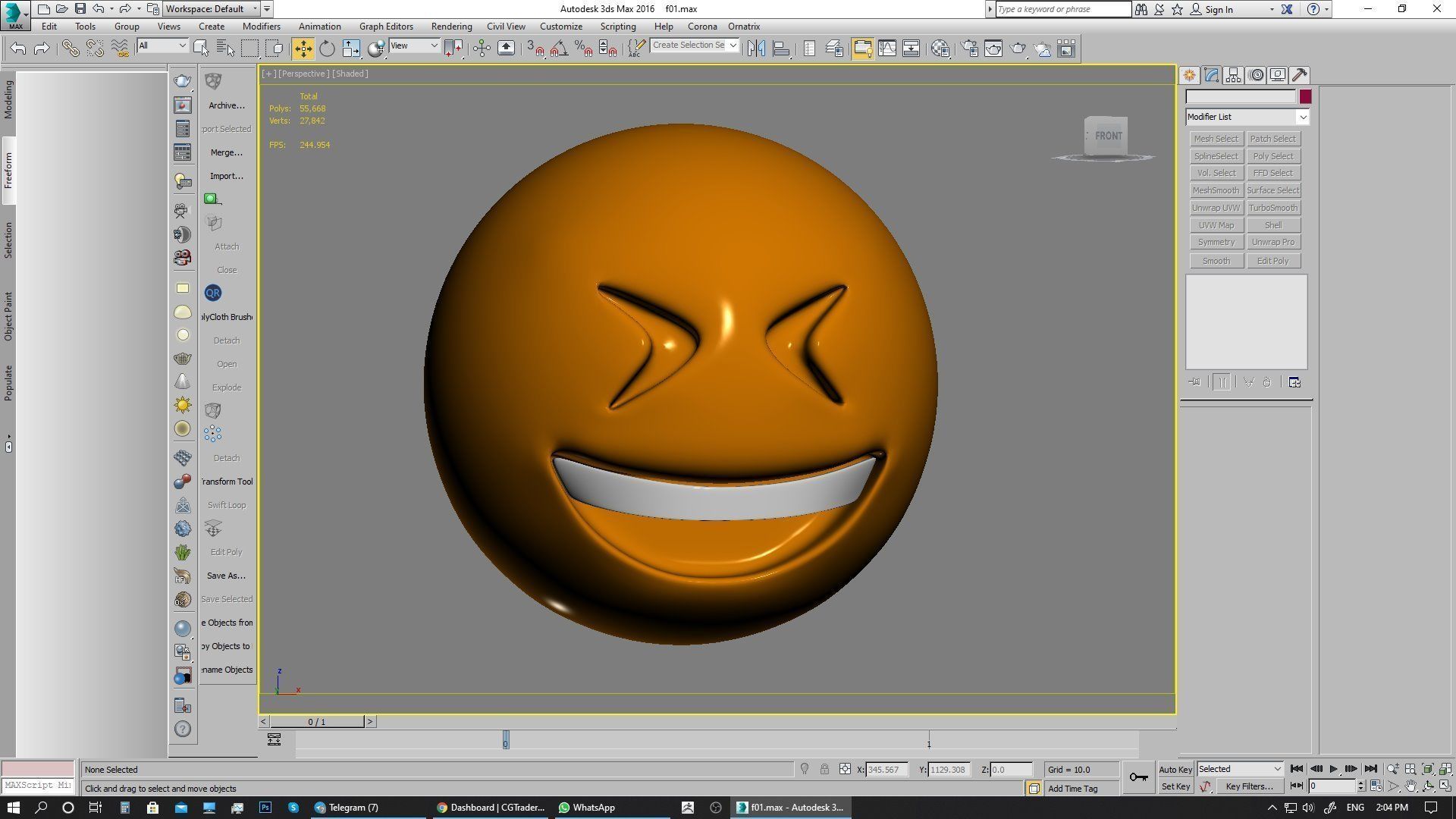 Emoji Grinning Squinting Face 3D model_3