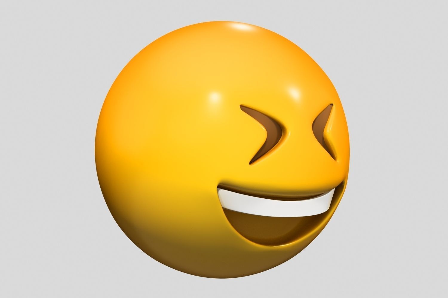 Emoji Grinning Squinting Face 3D model_1