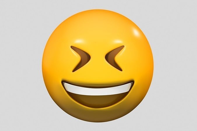 Emoji Grinning Squinting Face 3D model