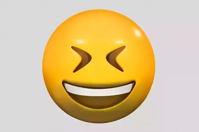 Emoji Grinning Squinting Face 3D model