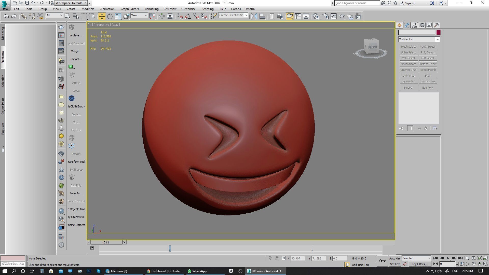 Emoji Grinning Squinting Face 3D model_12