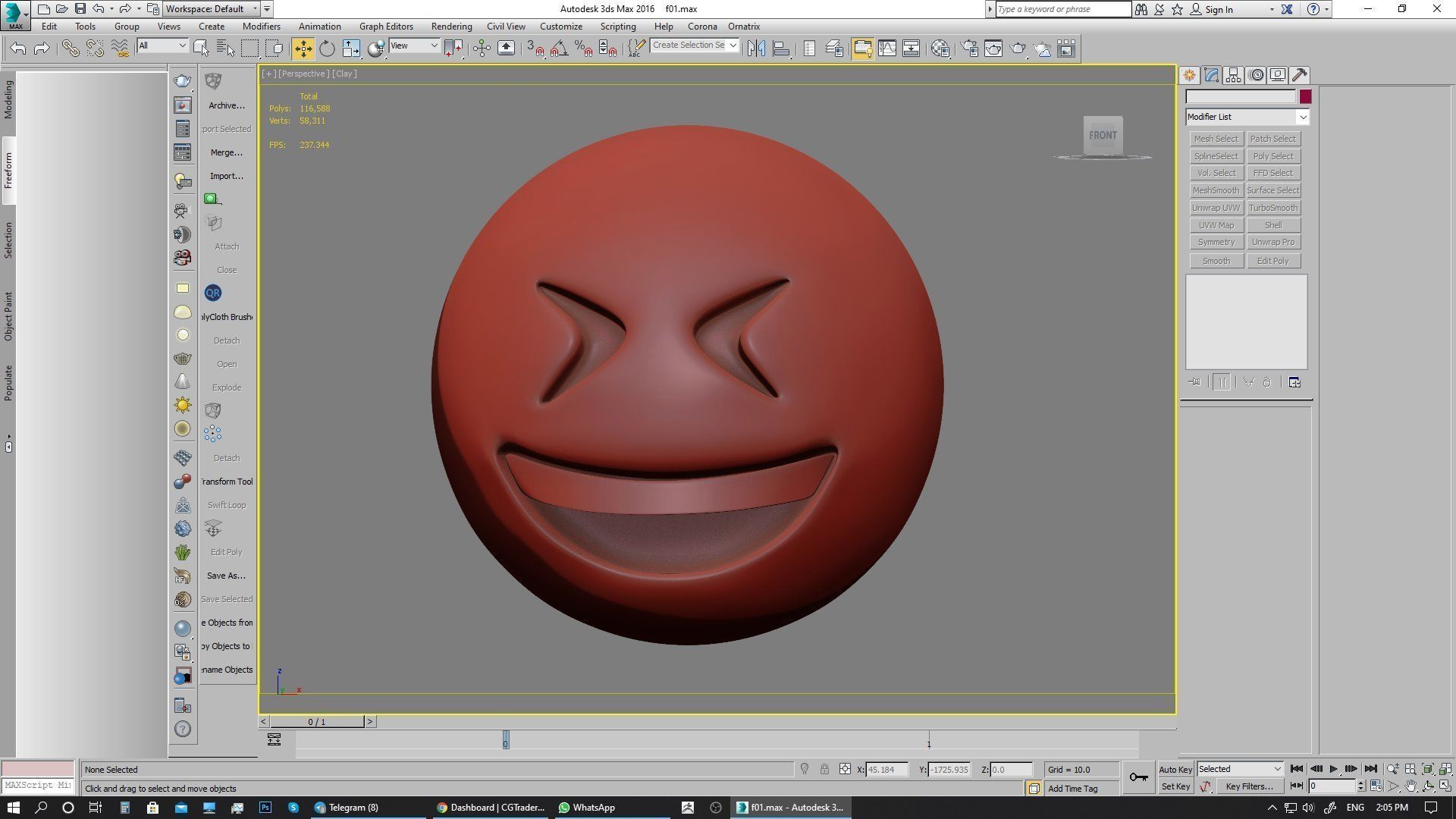 Emoji Grinning Squinting Face 3D model_16