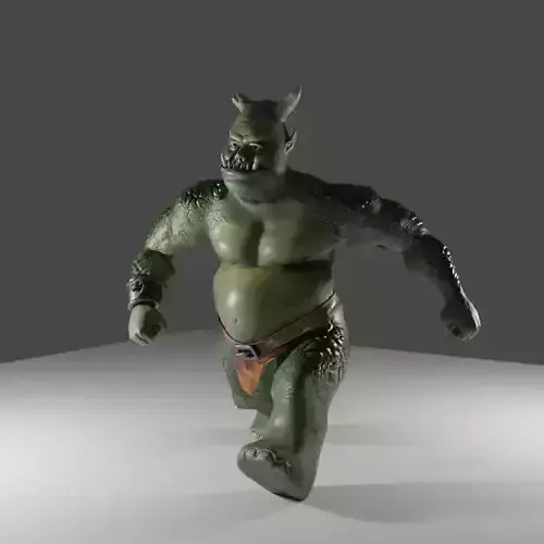 Fat Green Ogre Low-poly 3D model