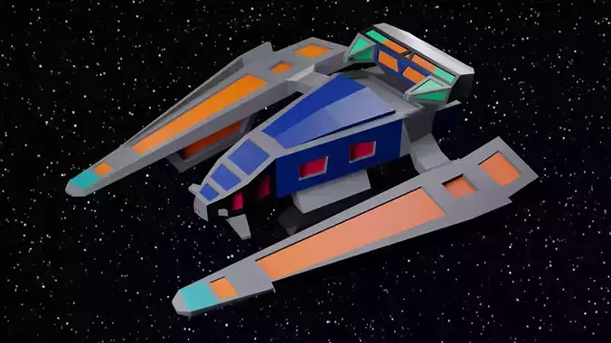 Low Poly Spaceship star trek