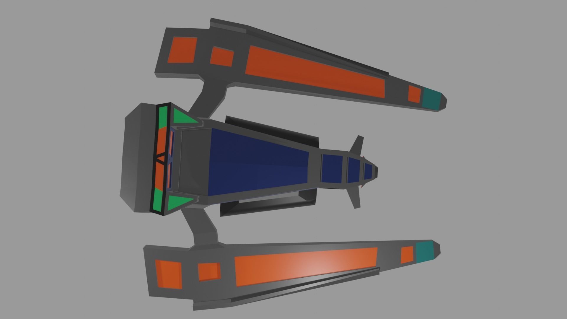 Low Poly Spaceship star trek Low-poly 3D model_6