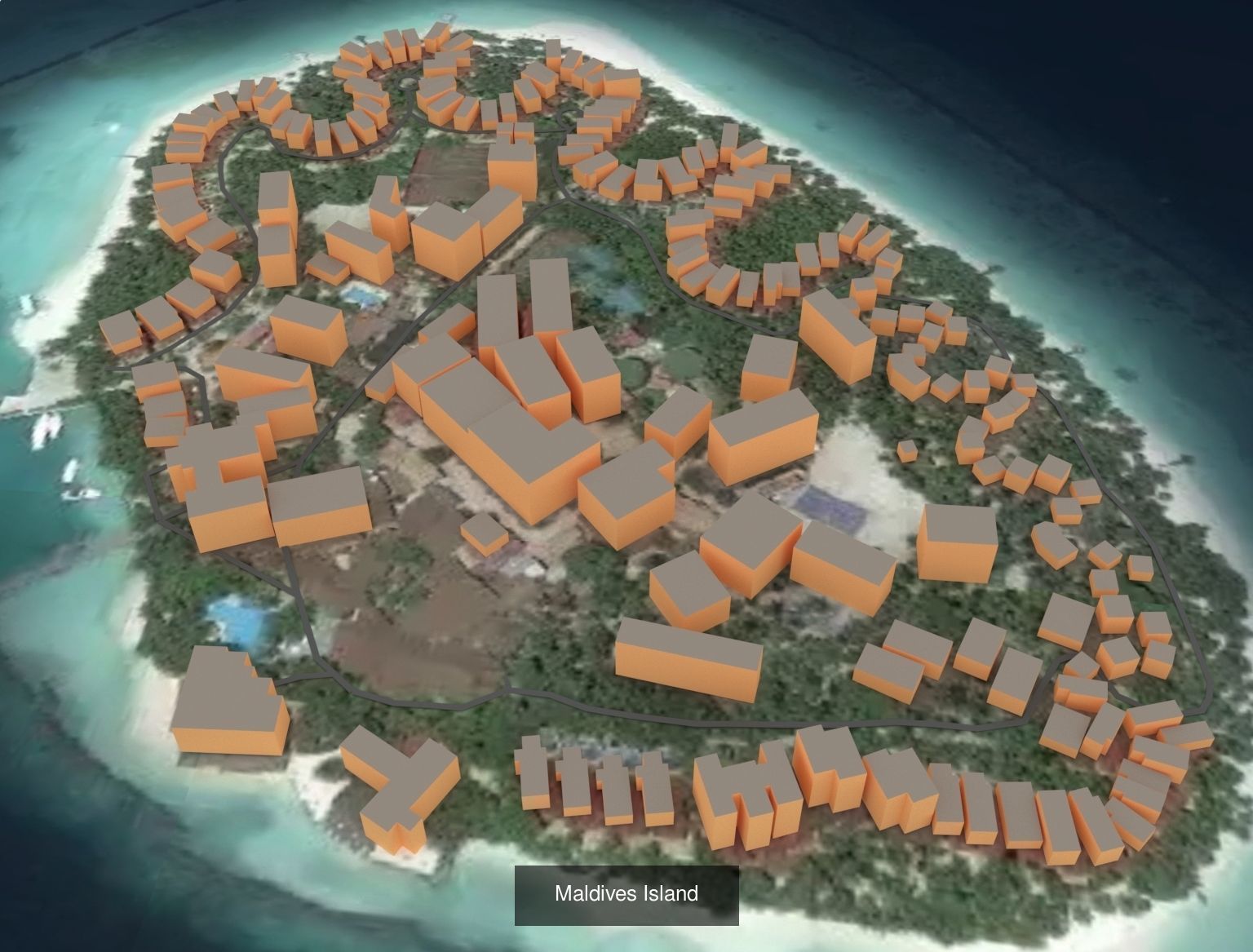Islands Maldives AL Marina Jumeirah Santa Catalin Palm Jumeirah 3D Model Collection_6