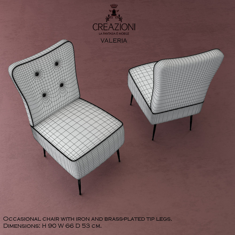 Creazioni Valeria chair 3D model_3