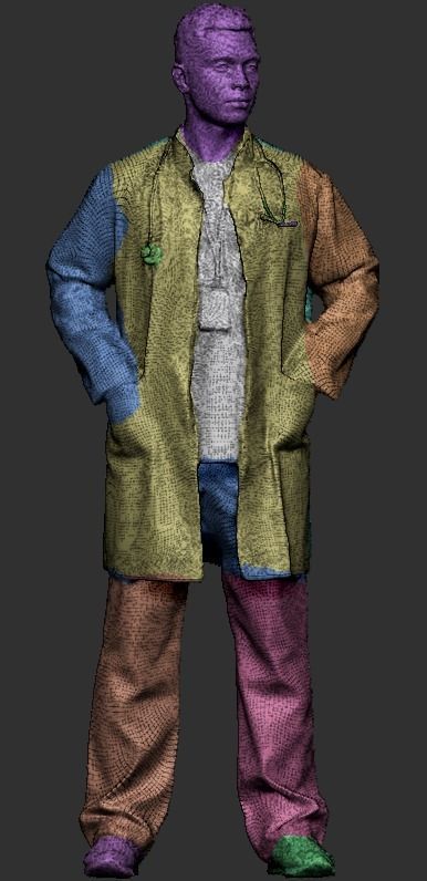 Young male doctor in uniform with stethoscope 219 Low-poly 3D model_5