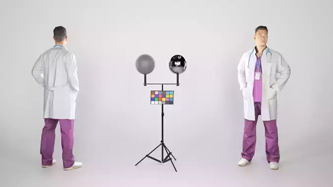 Young male doctor in uniform with stethoscope 219