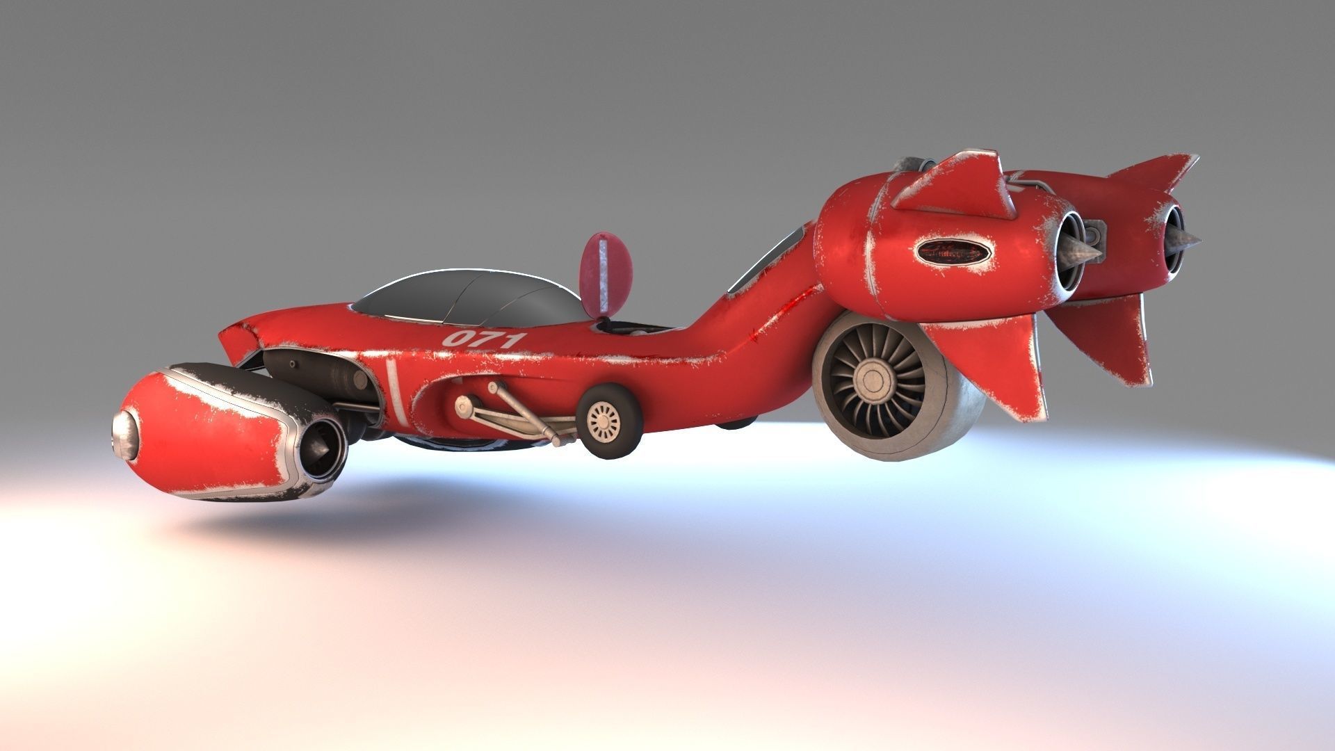 Hover speed car 3D model_1