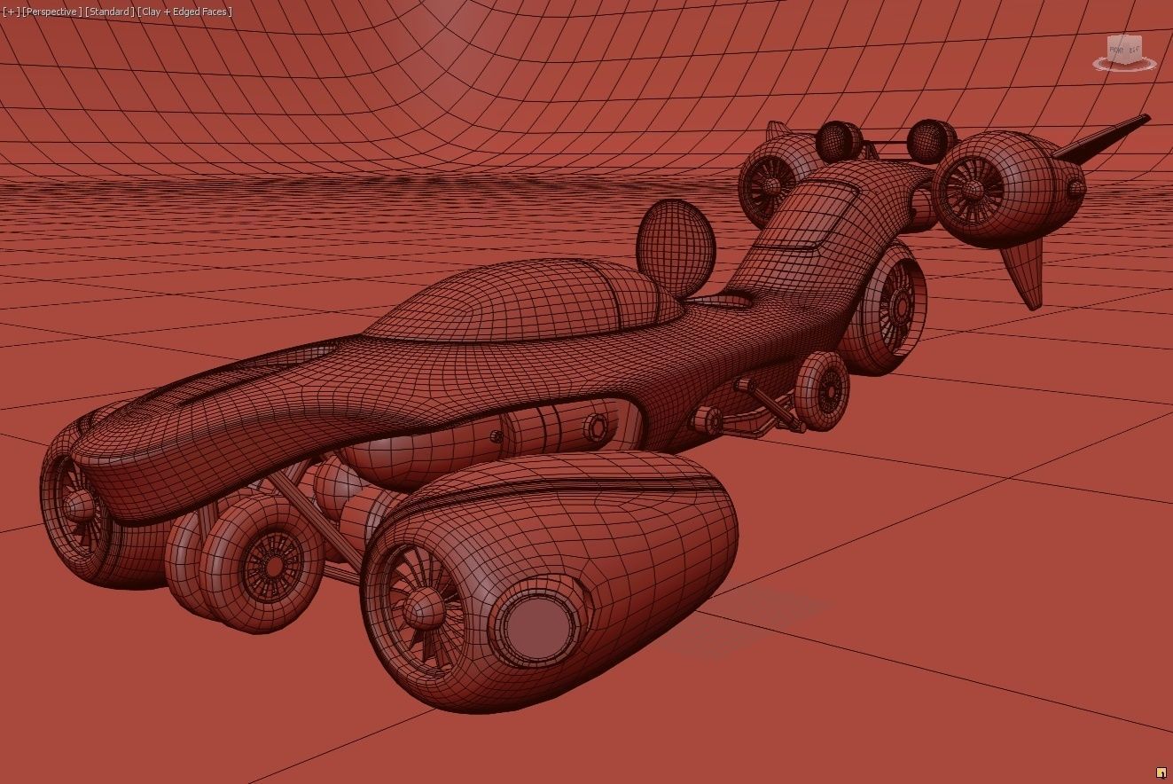 Hover speed car 3D model_3