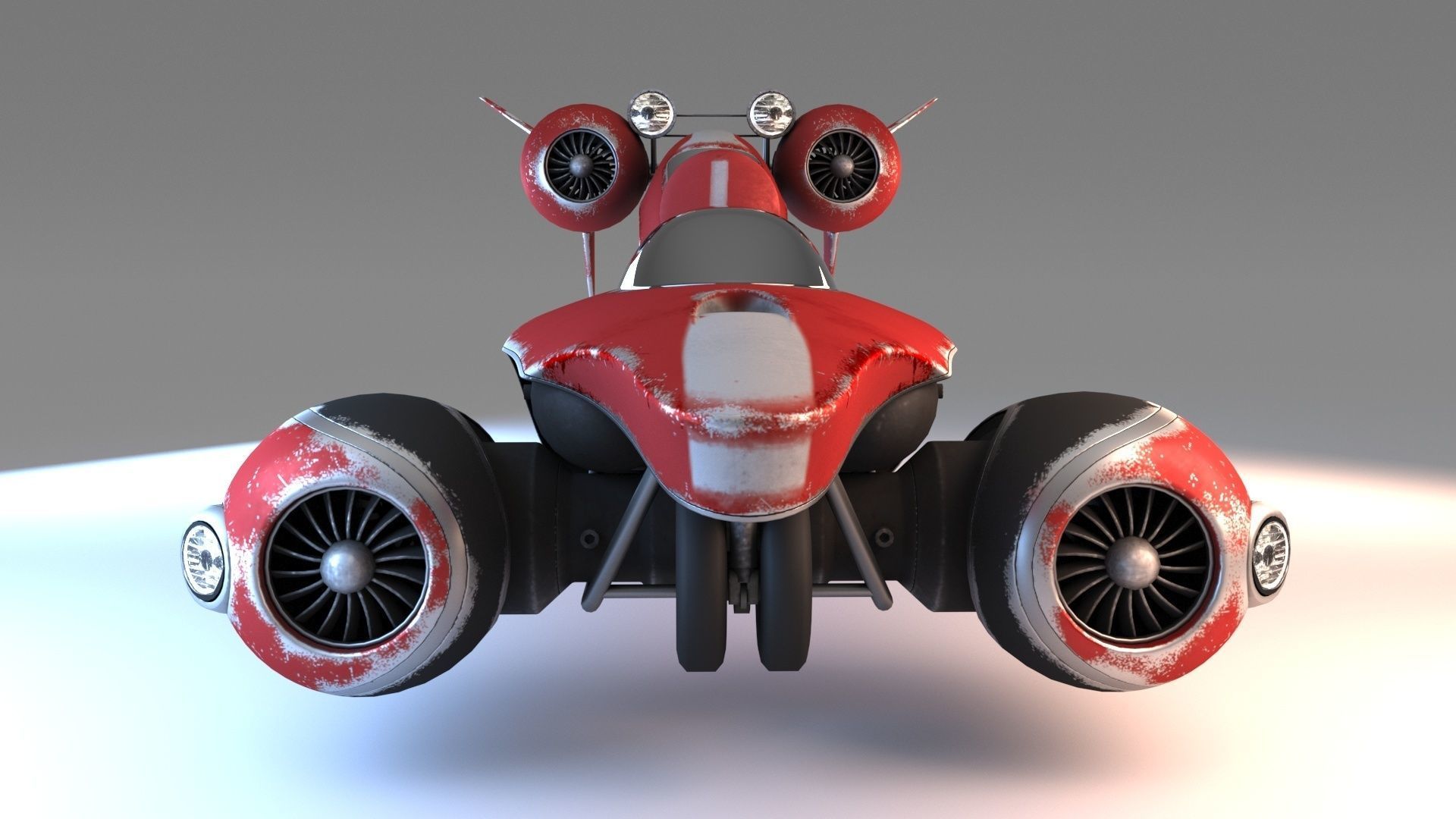 Hover speed car 3D model_2