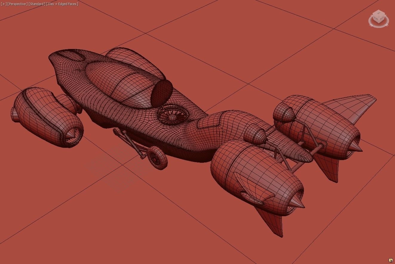 Hover speed car 3D model_4