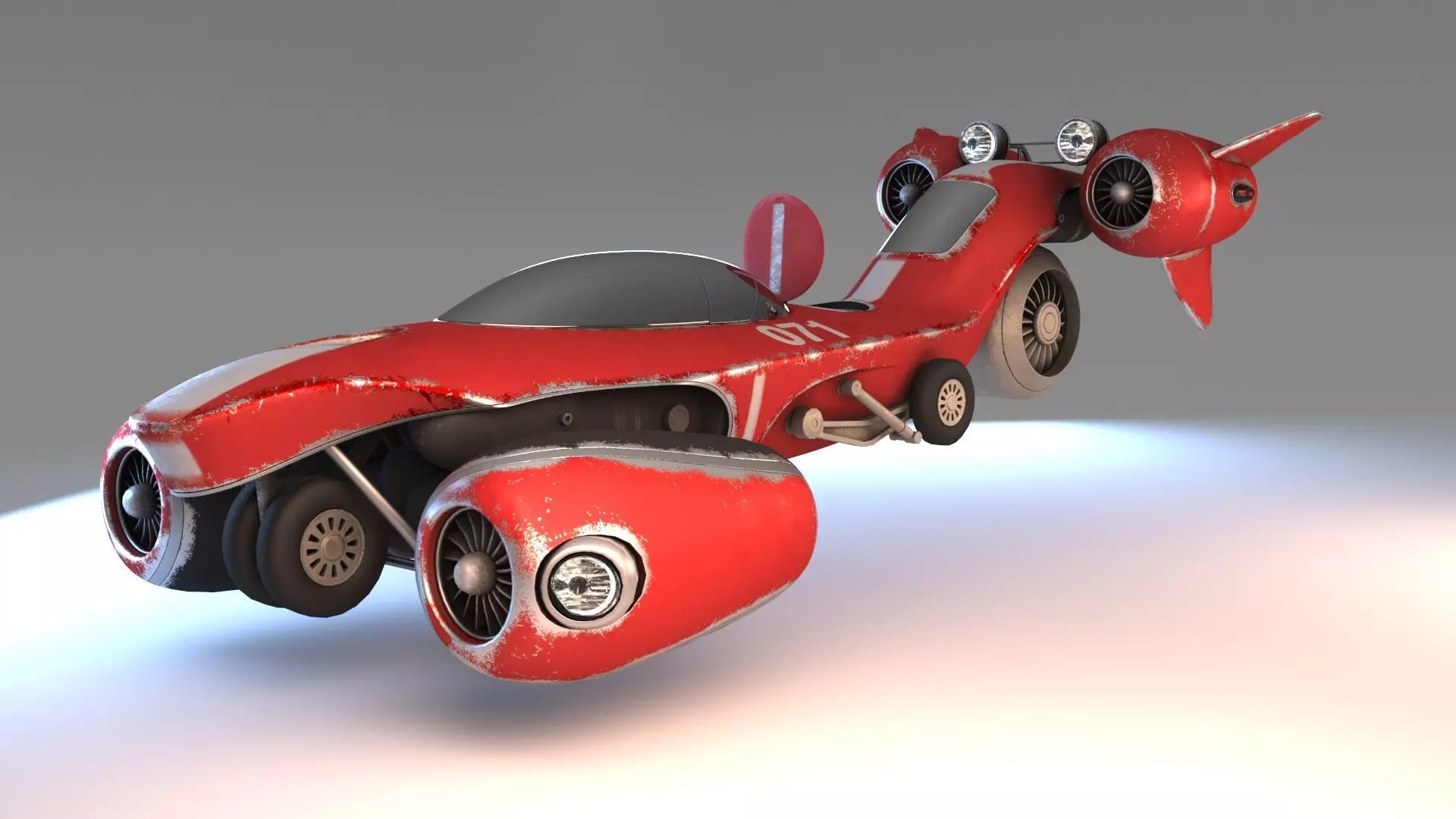 Hover speed car 3D model_0