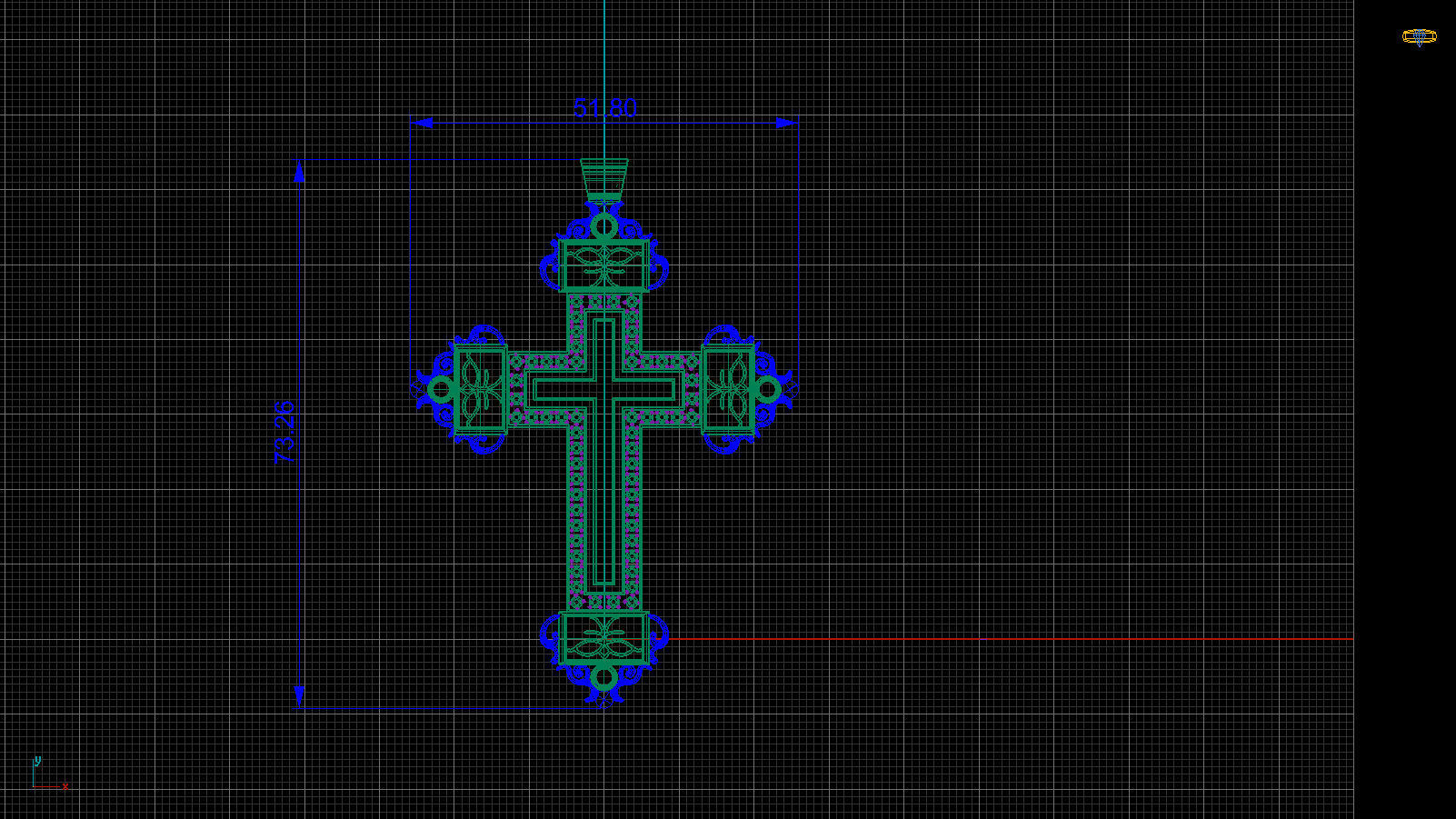 Cross with diamonds 3D print model_11