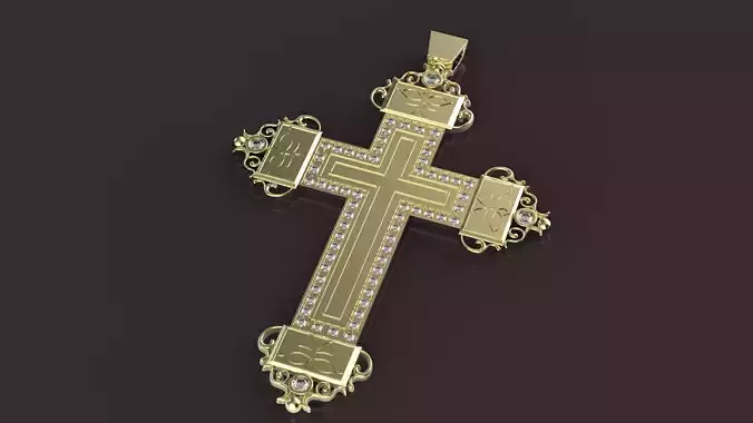 Cross with diamonds