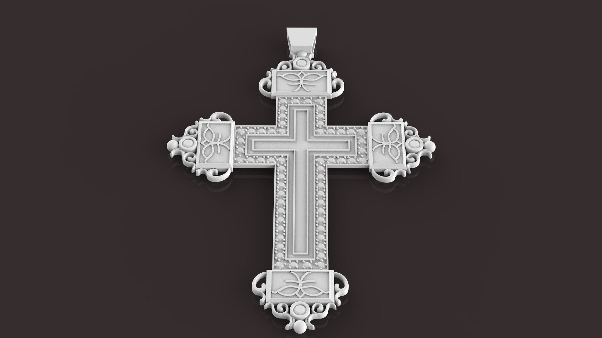 Cross with diamonds 3D print model_5