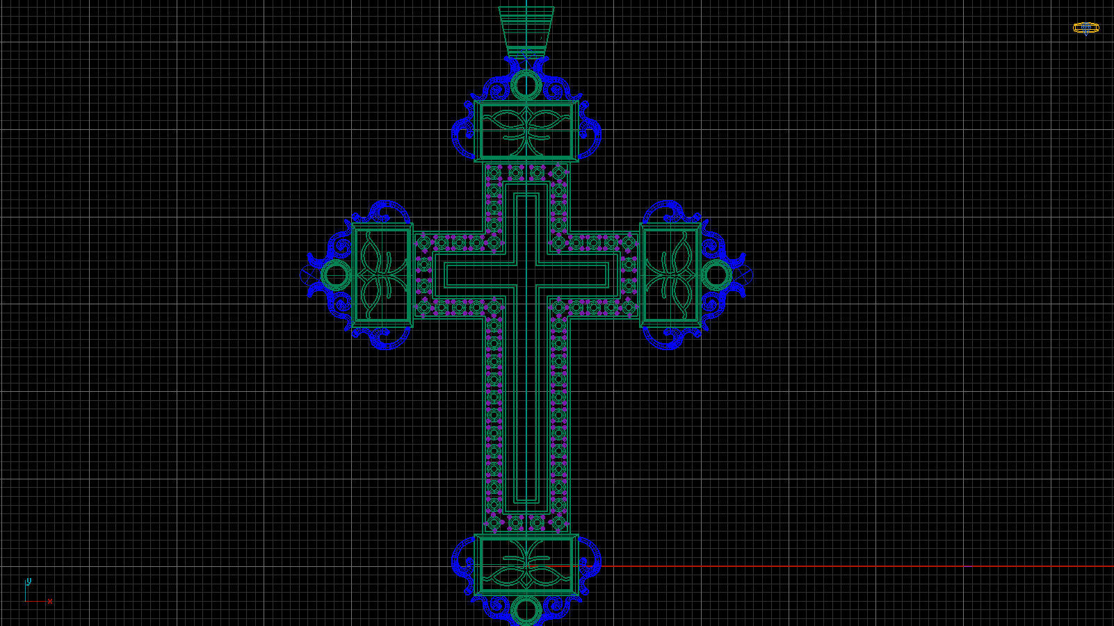Cross with diamonds 3D print model_9