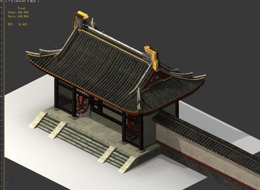 Yamen-Gate-Drum chinese temple 3D model_3
