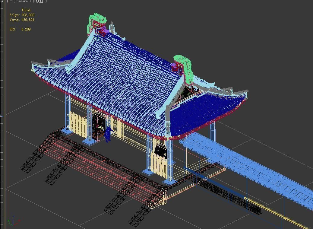 Yamen-Gate-Drum chinese temple 3D model_4