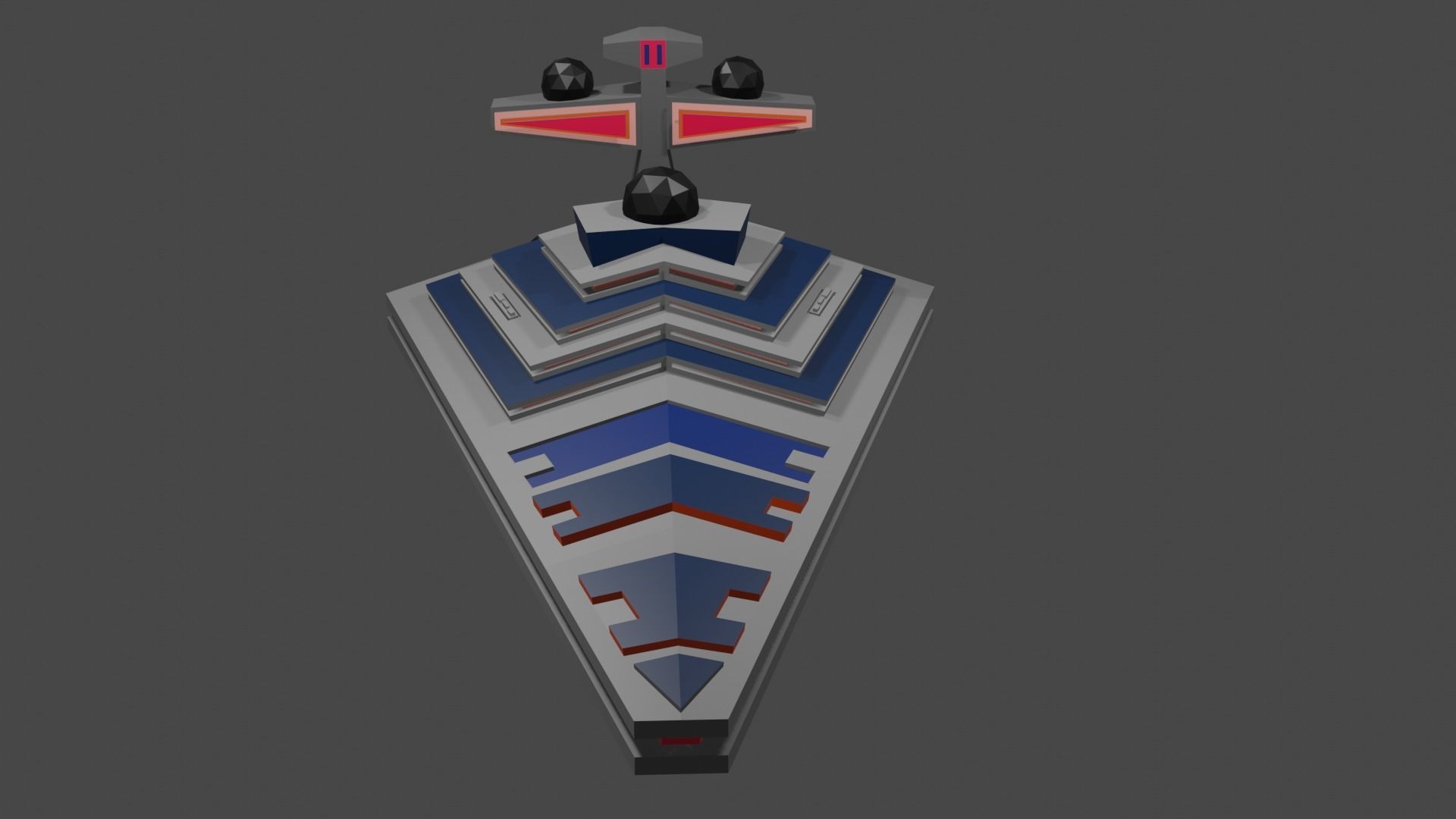 Low Poly Starship star wars battlecruiser Low-poly 3D model_7