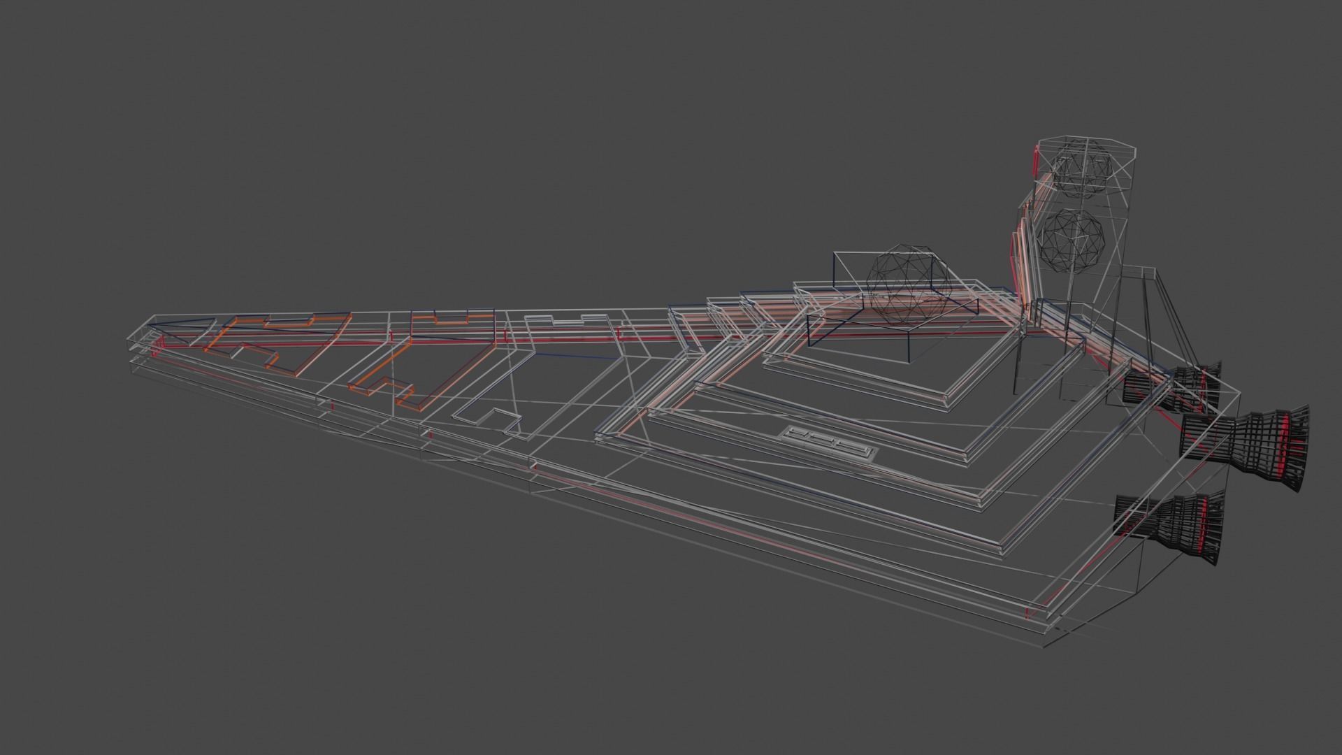 Low Poly Starship star wars battlecruiser Low-poly 3D model_10