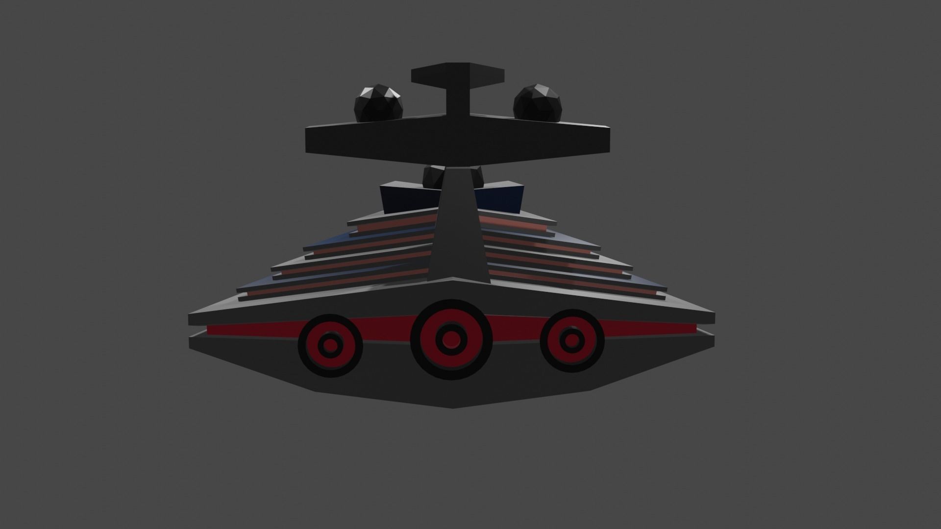 Low Poly Starship star wars battlecruiser Low-poly 3D model_9