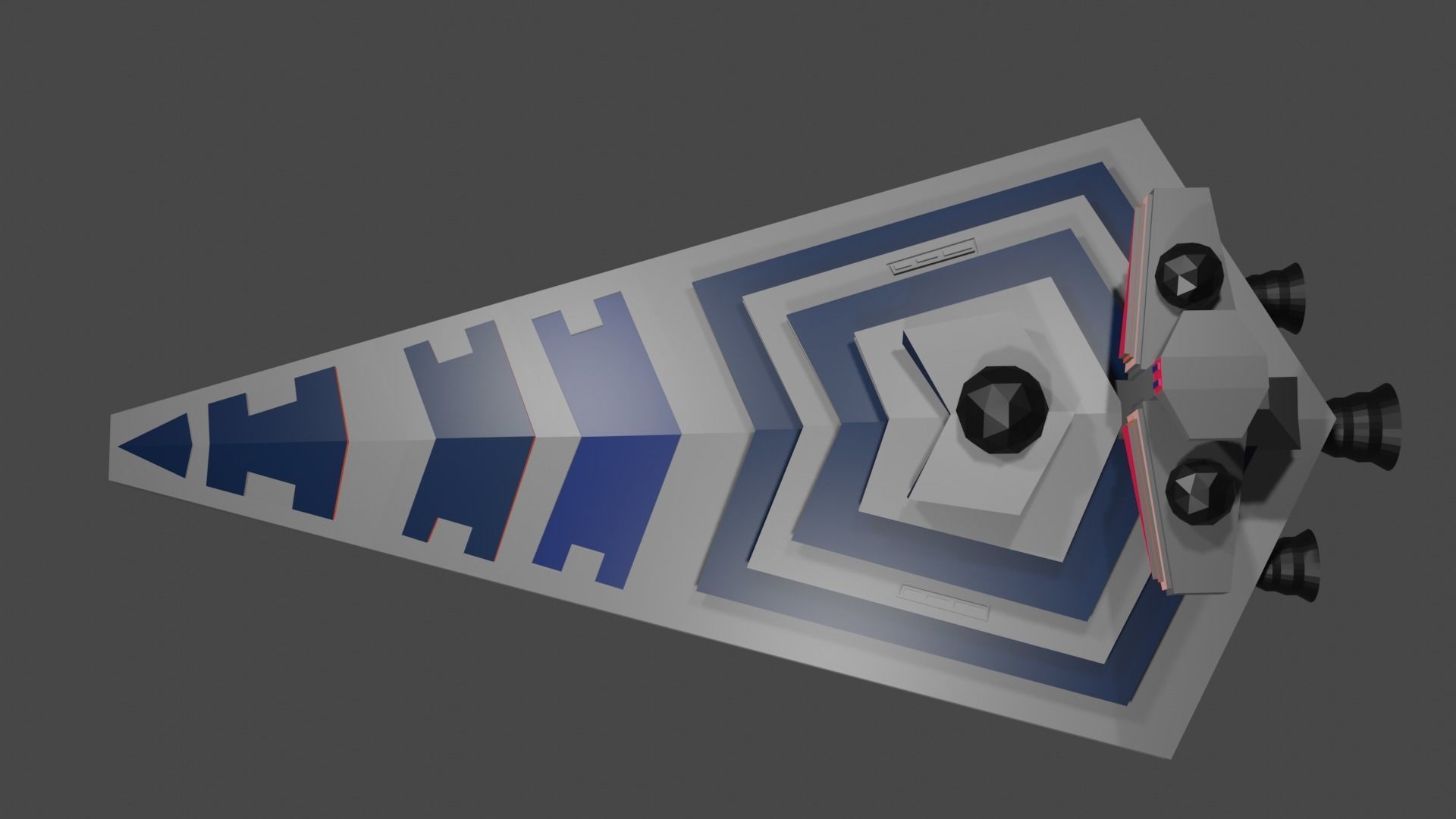 Low Poly Starship star wars battlecruiser Low-poly 3D model_8