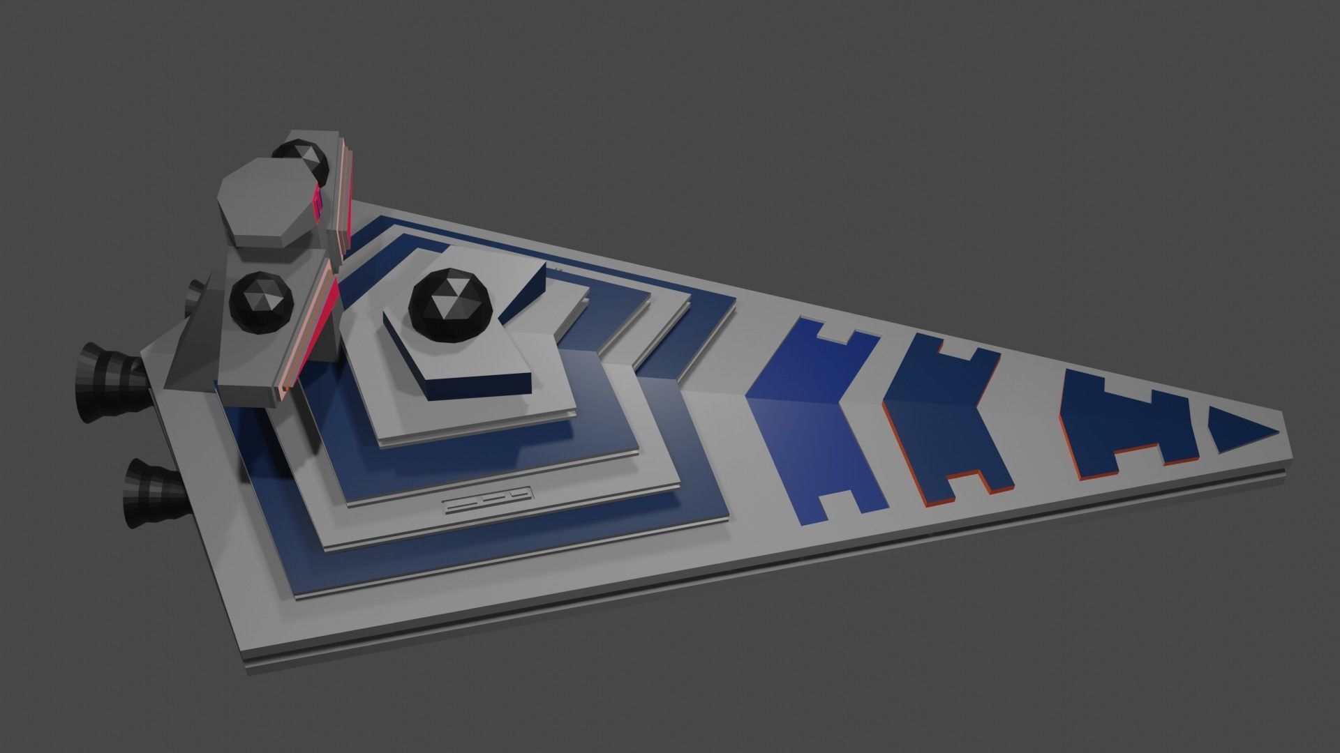 Low Poly Starship star wars battlecruiser Low-poly 3D model_6