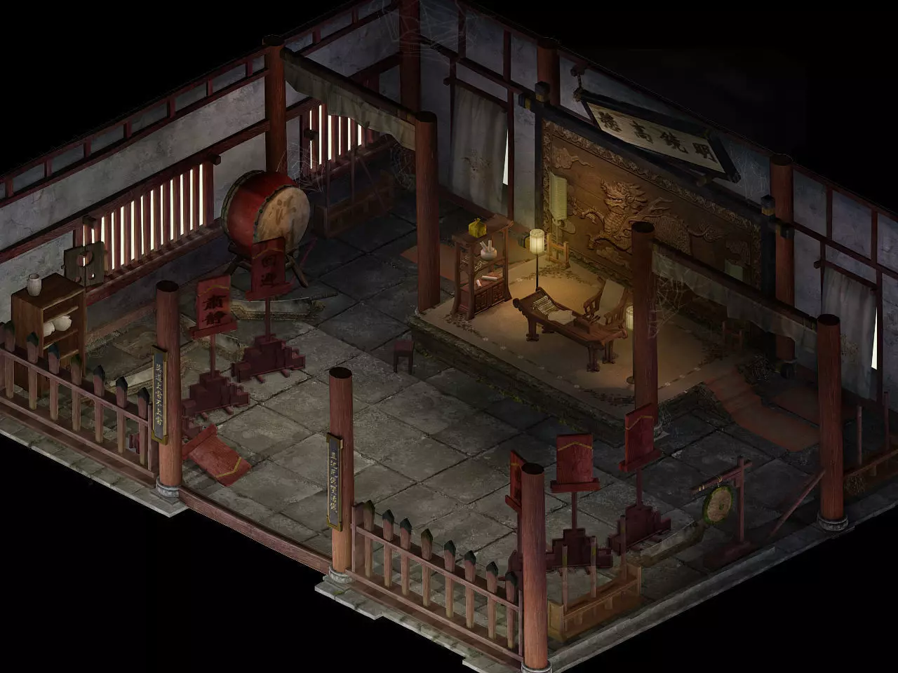 Yamen-Dilapidated-Indoor 12 3D model_0