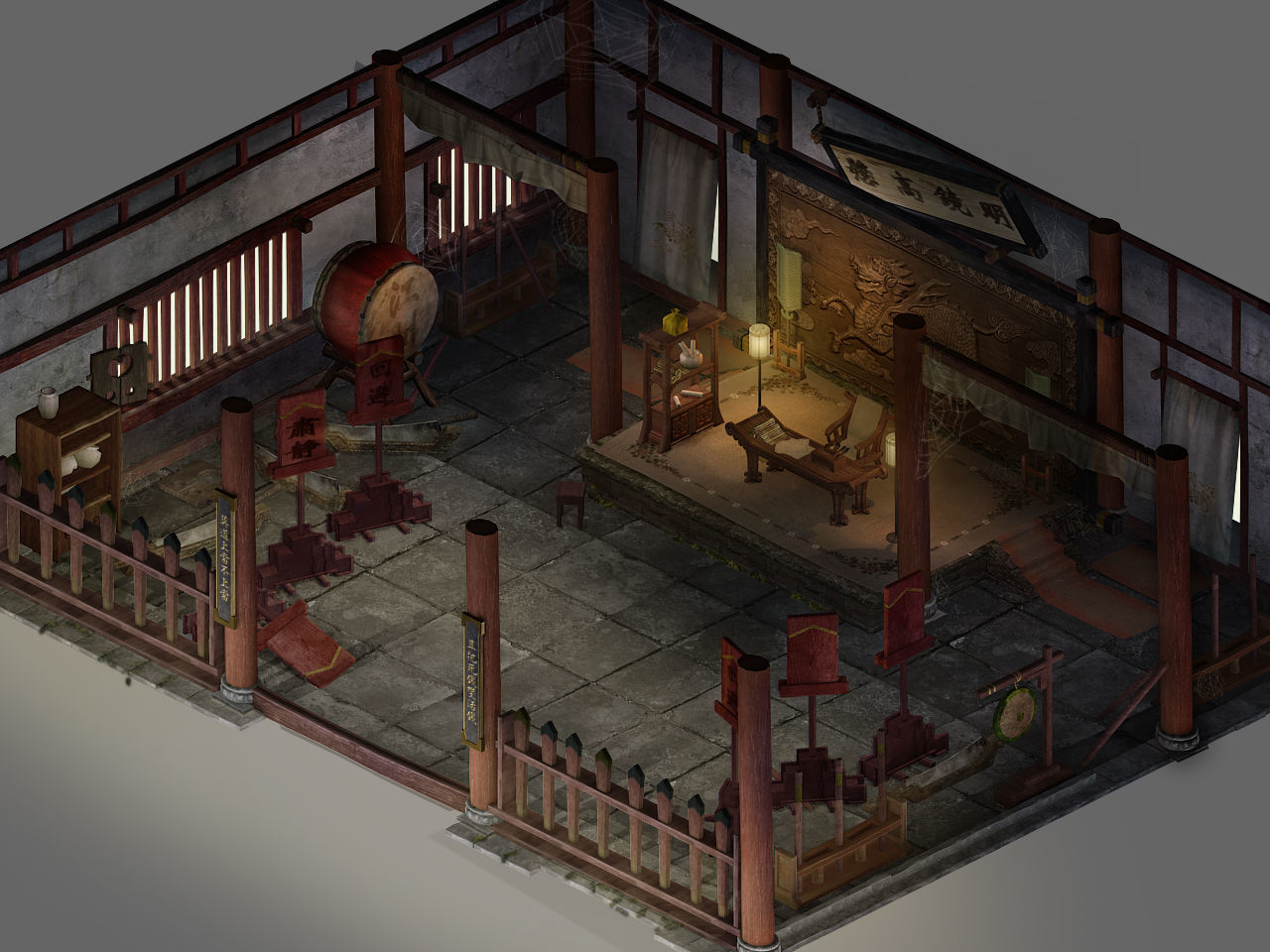 Yamen-Dilapidated-Indoor 12 3D model_1