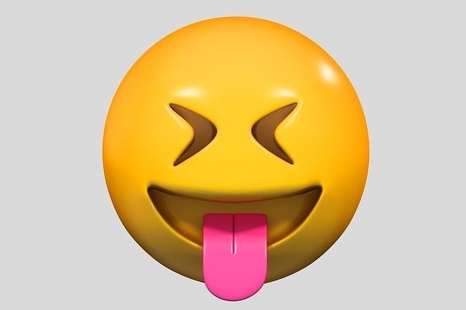 Emoji Squinting Face with Tongue 3D model