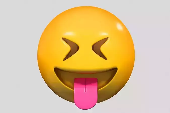 Emoji Squinting Face with Tongue 3D model