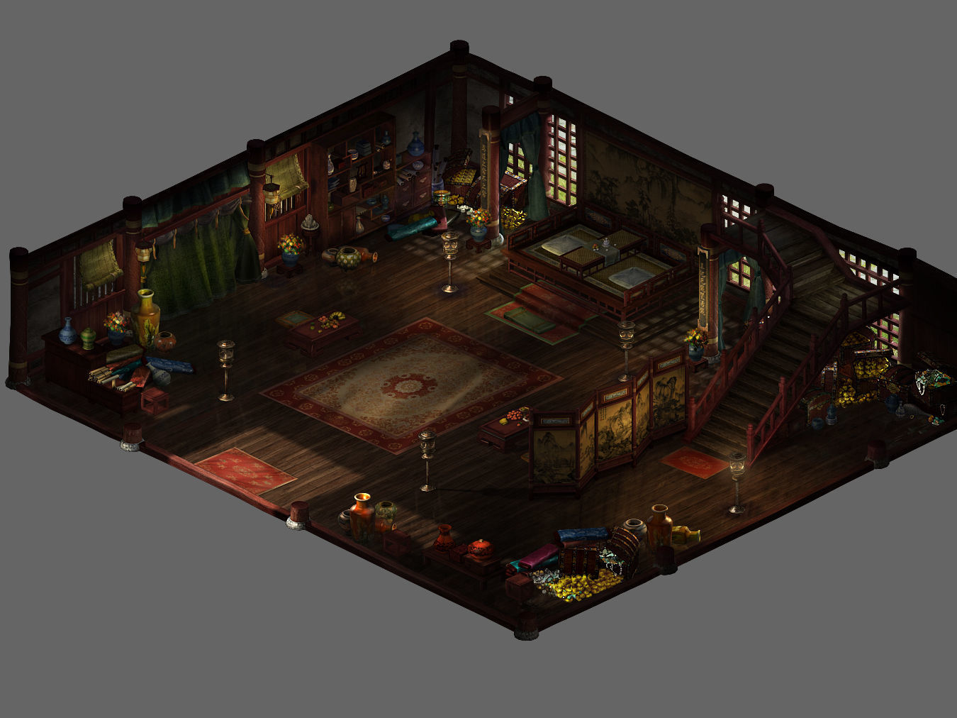 Yamen-first floor of wing room 12 3D model_1