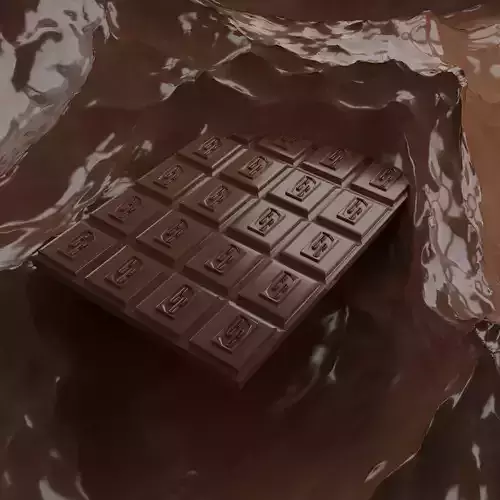 Chocolate bar with hole in it Low-poly 3D model