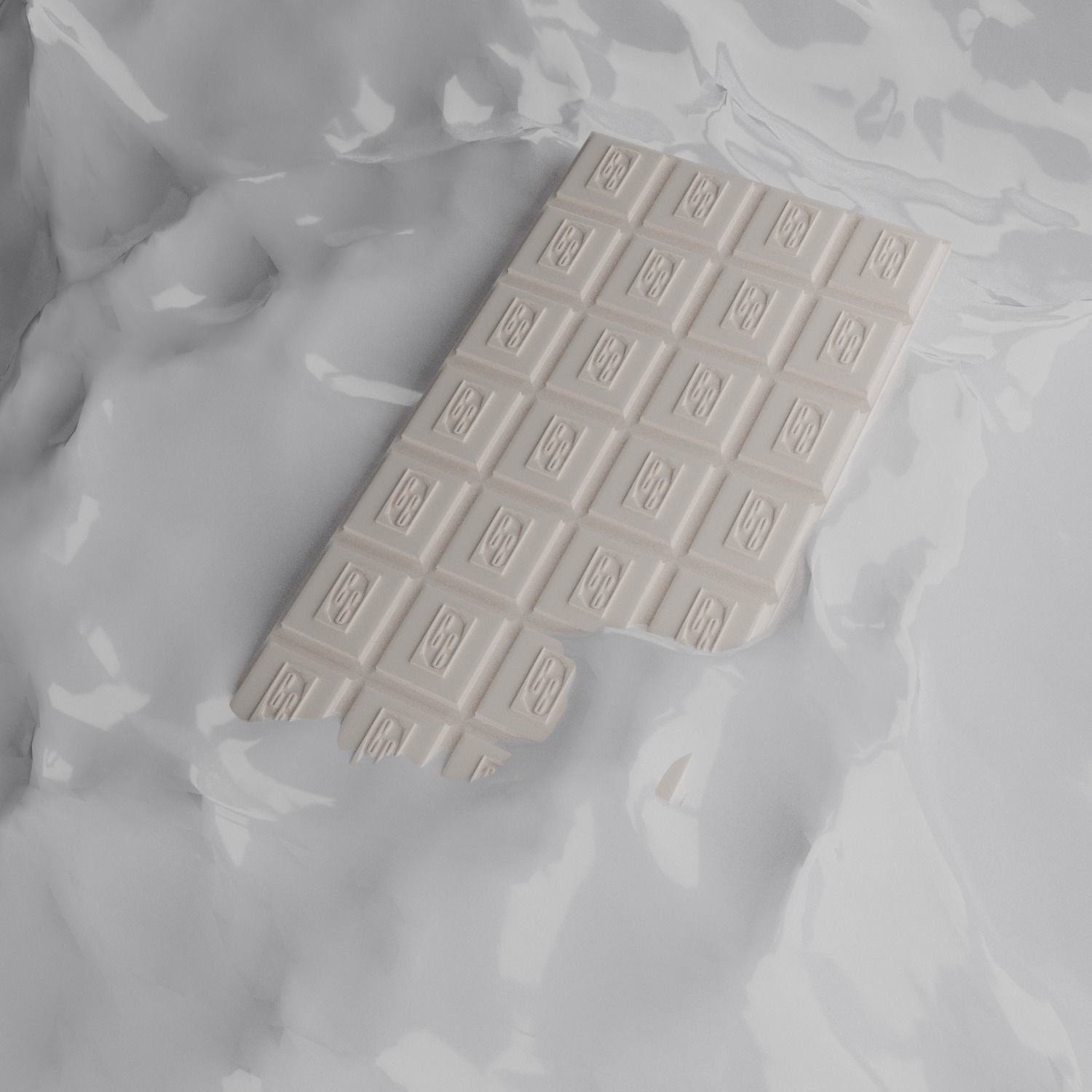 Chocolate bar with hole in it Low-poly 3D model_1