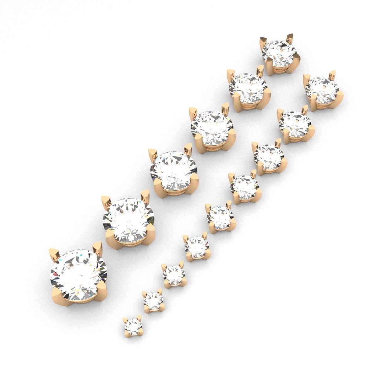 A package of solitaire ring heads engagement 4 prong printable 3D print model_5