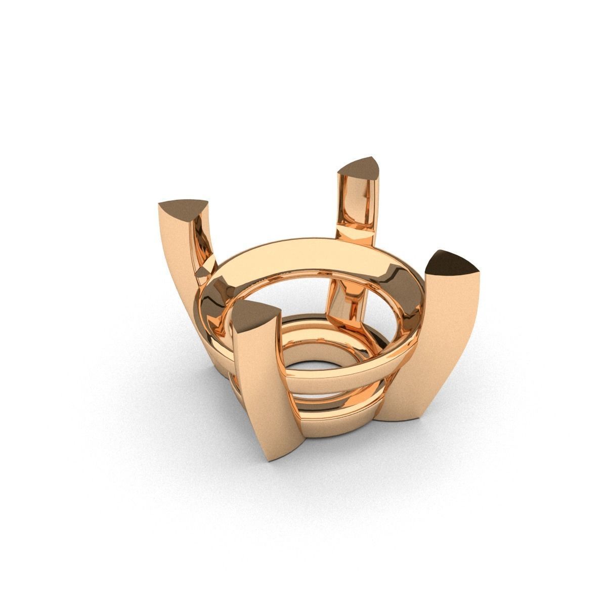 A package of solitaire ring heads engagement 4 prong printable 3D print model_2