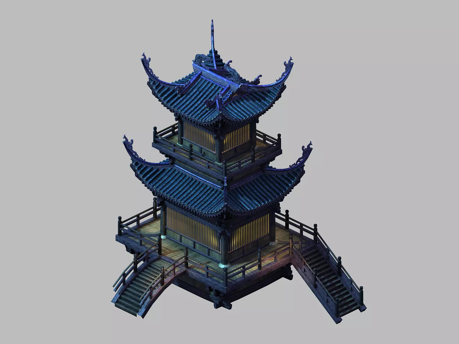 Yama Temple-Temple-Building Group 14 3D model_0