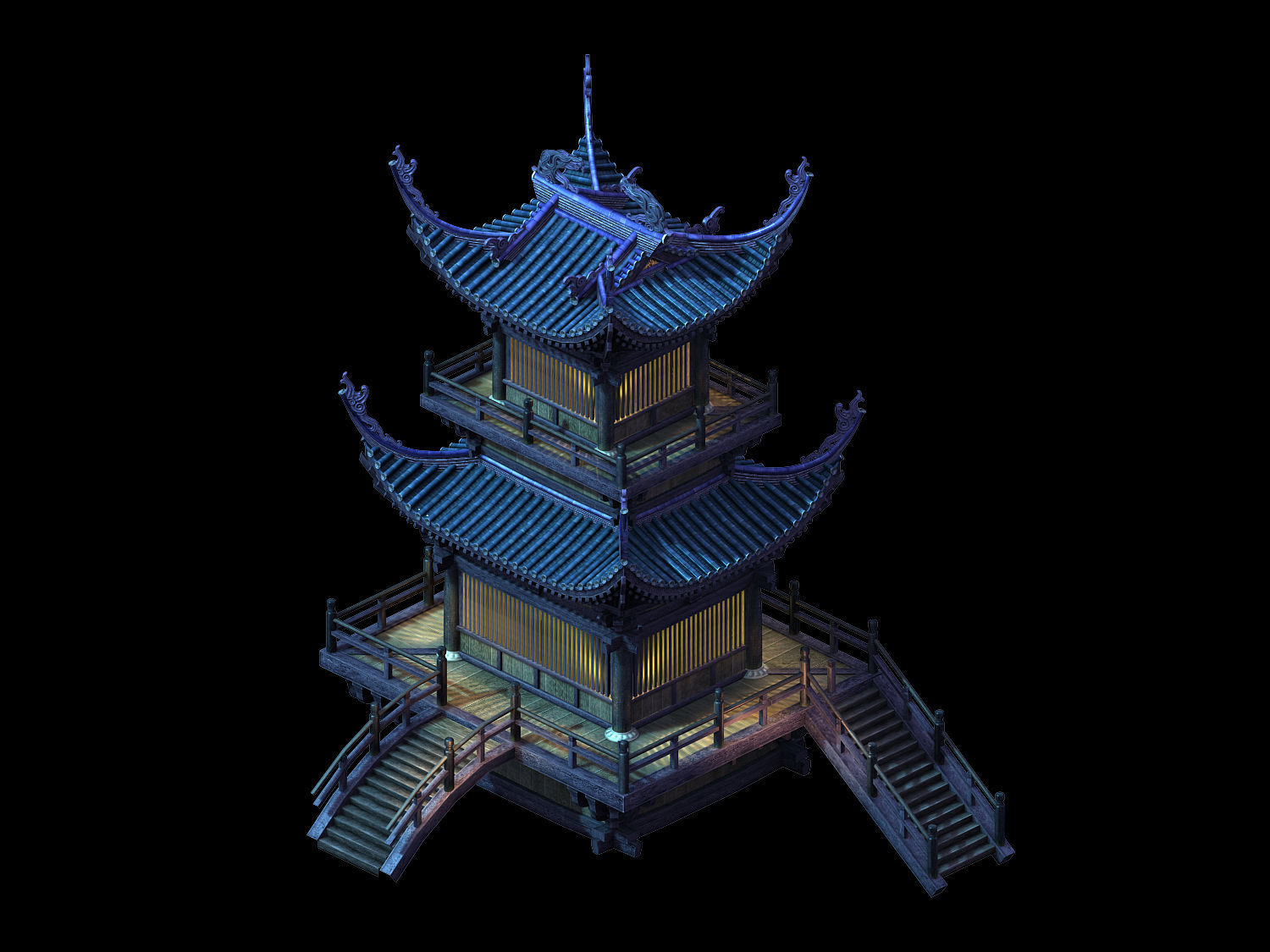 Yama Temple-Temple-Building Group 14 3D model_1