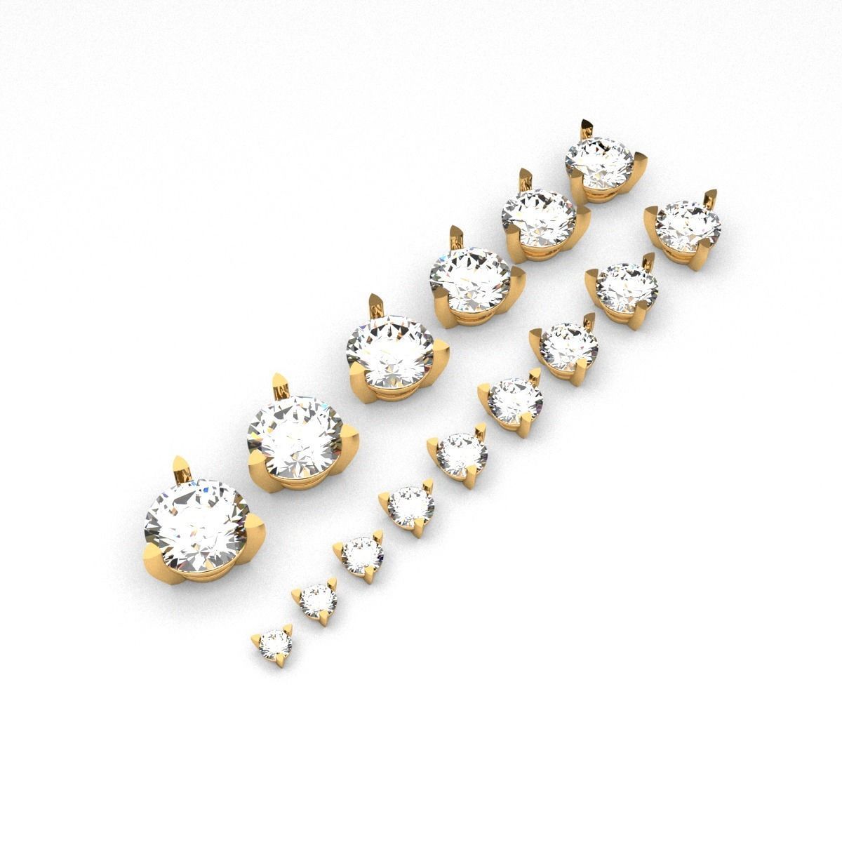 A package of solitaire ring heads engagement 3 prong printable 3D print model_5