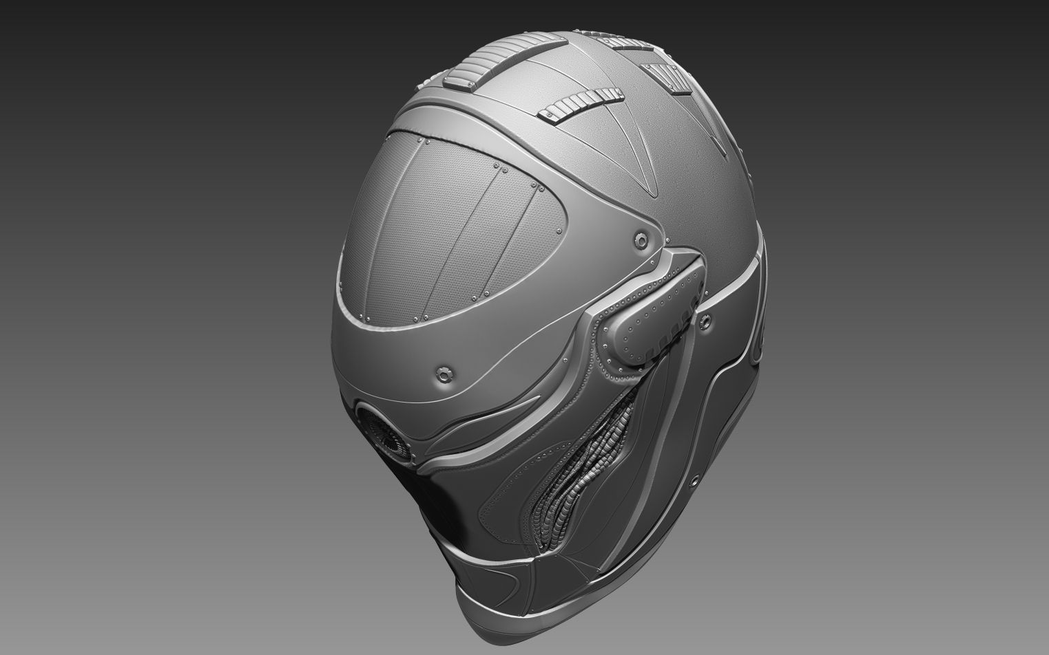 Sci-Fi Helmet 3D model_9
