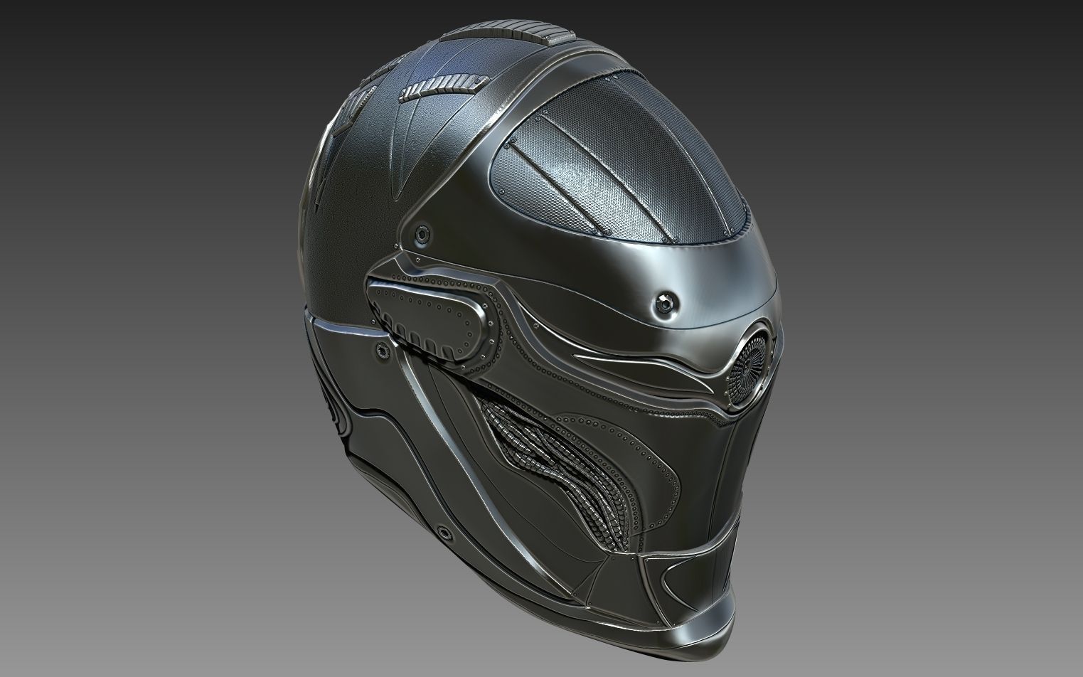 Sci-Fi Helmet 3D model_5