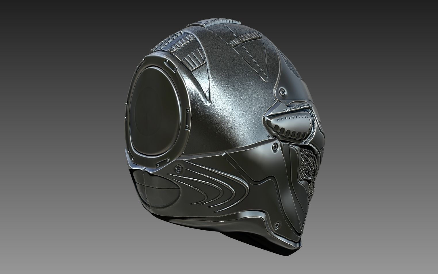 Sci-Fi Helmet 3D model_3