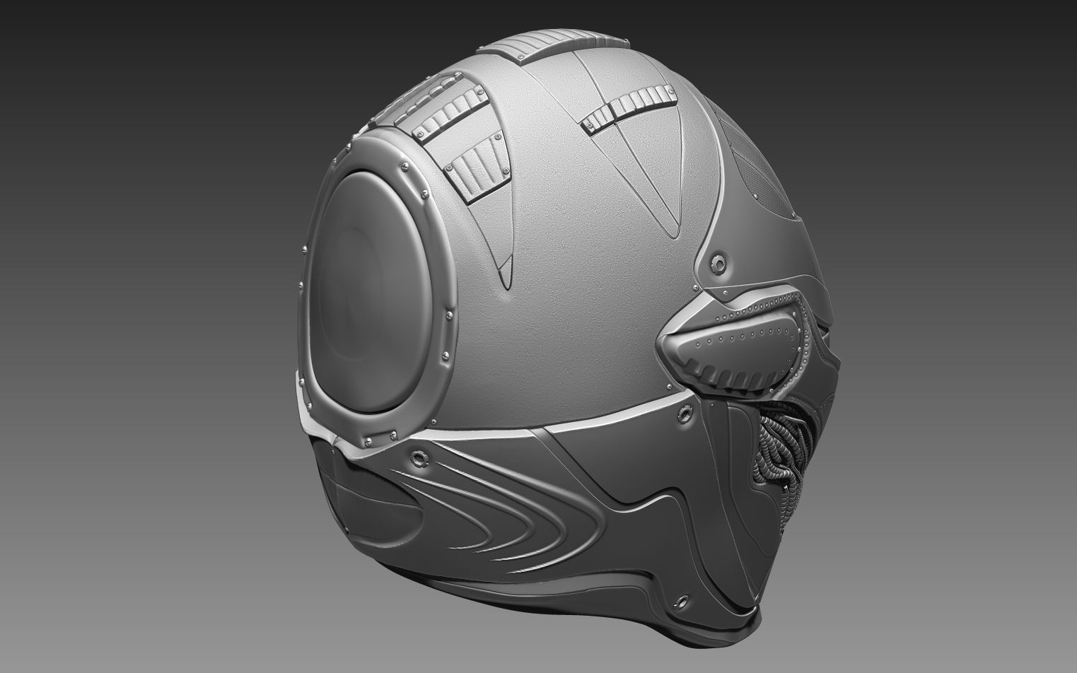 Sci-Fi Helmet 3D model_10