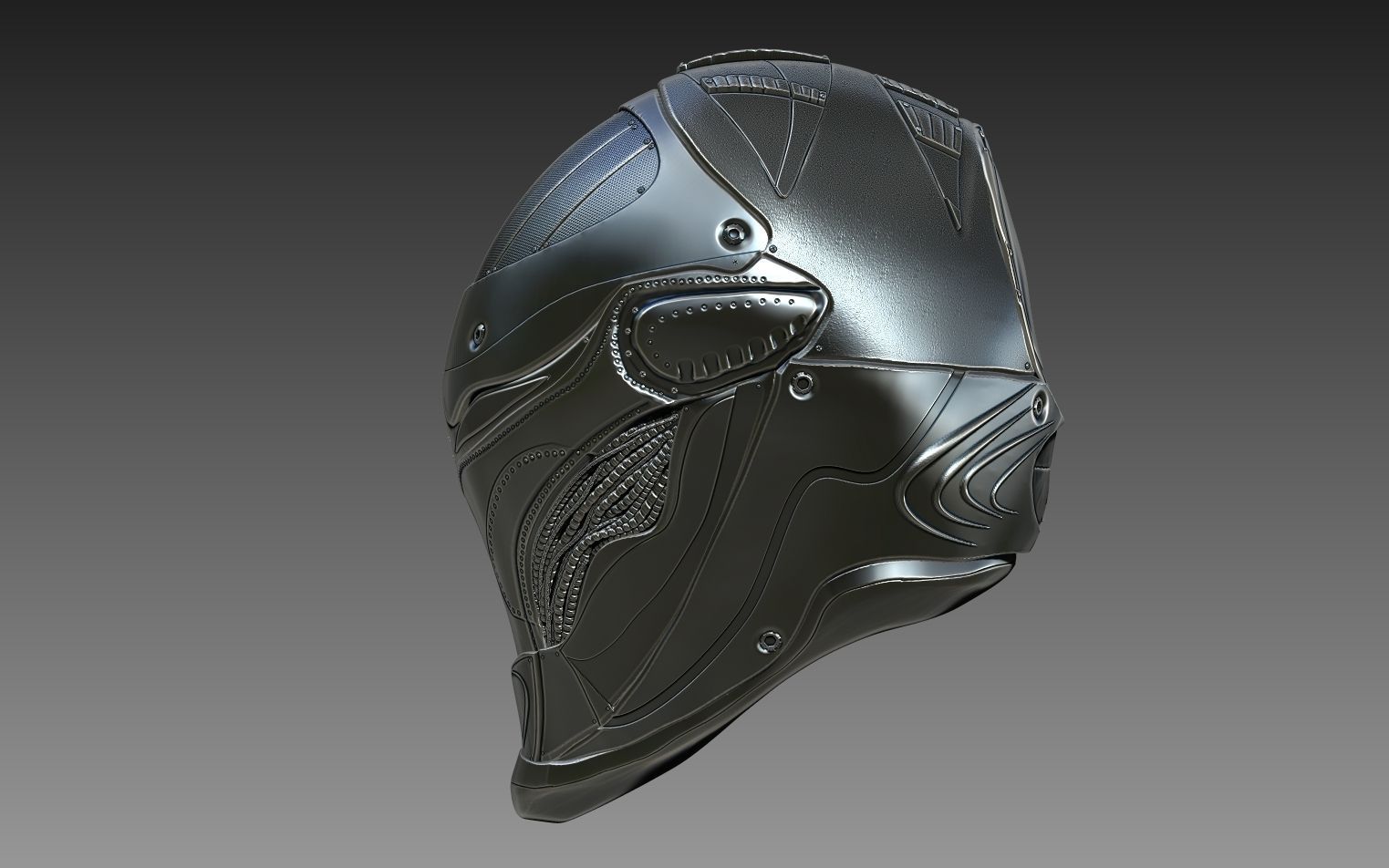 Sci-Fi Helmet 3D model_4