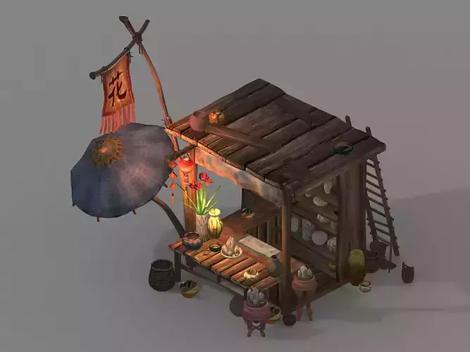 Night market-ground pendulum- market-flower shop